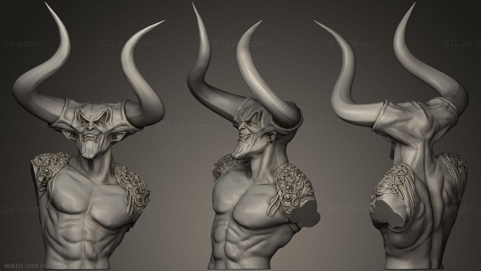 Бюсты монстры и герои (Легендарный Темный Лорд, BUSTH_0204) 3D модель для ЧПУ станка